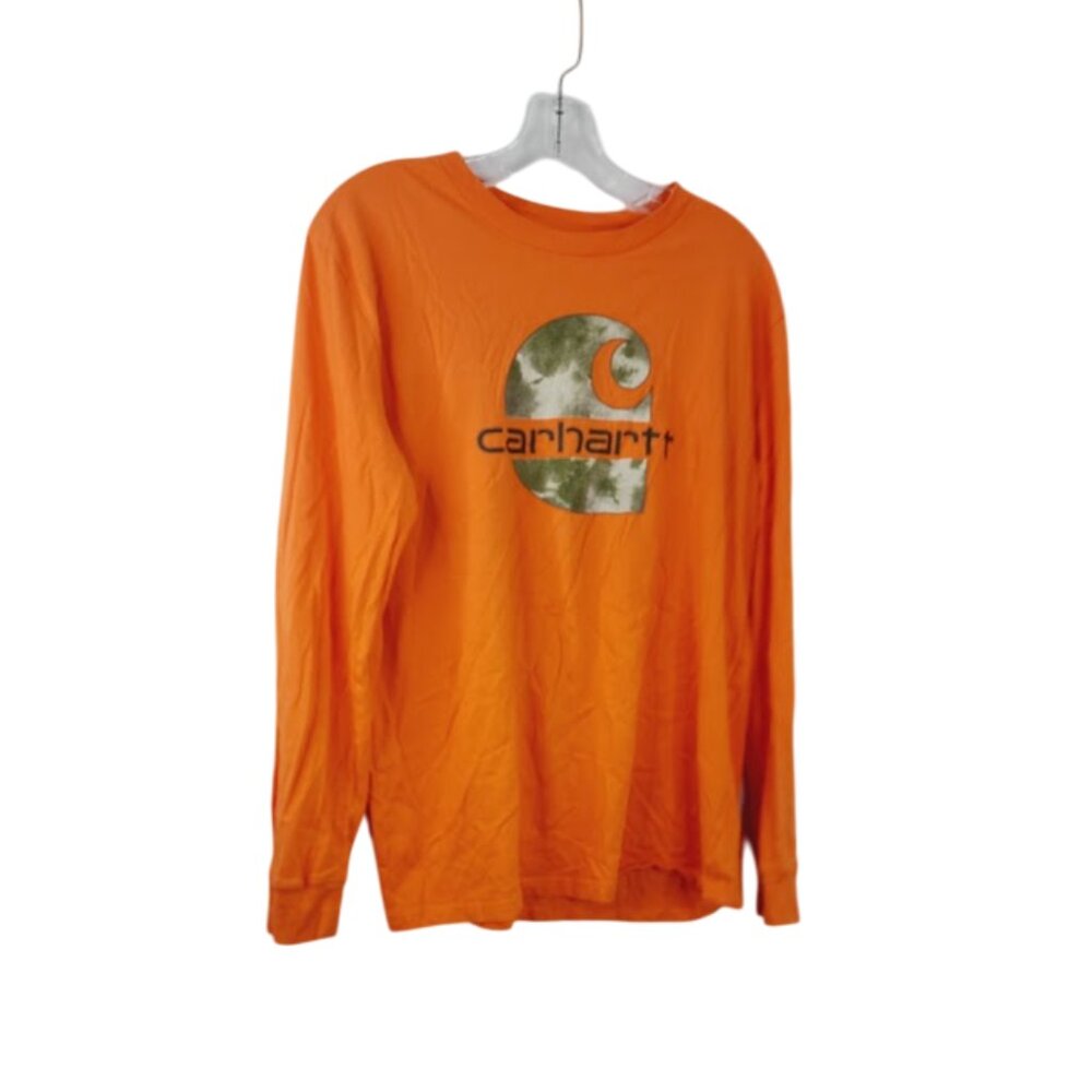 Carhartt Men's Orange Tangerine Long Sleeve Casual Pullover T-Shirt Size XL